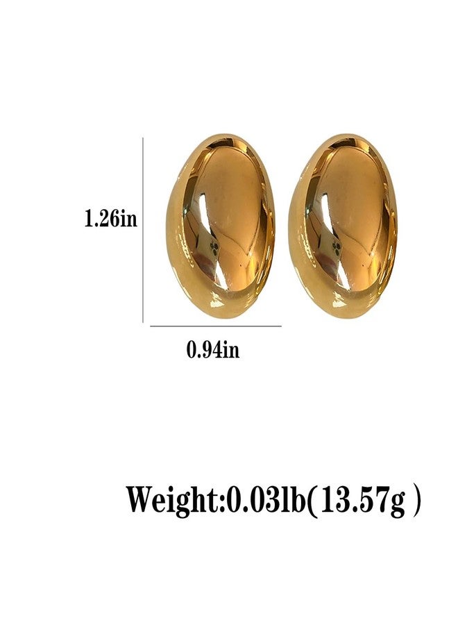 Uarein Chunky Gold Round Earring for Women Lightweight Hypoallergenic Statement Earring Trendy Teardrop Earrings Vintage Geometric Earrings Dainty Jewelry Gifts (Gold) - Image 4